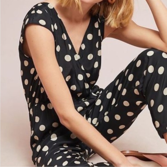 Corey Lynn Calter Anthropologie Polka Dot Jumpsuit - Black and White pants - Picture 7 of 8
